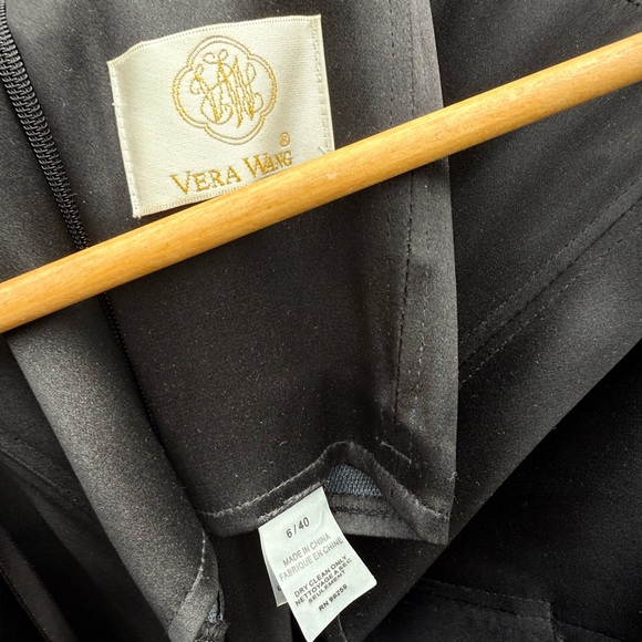 Vera Wang Black Silk Corset Satin Peplum Long Evening Dress size 6 - Picture 11 of 13